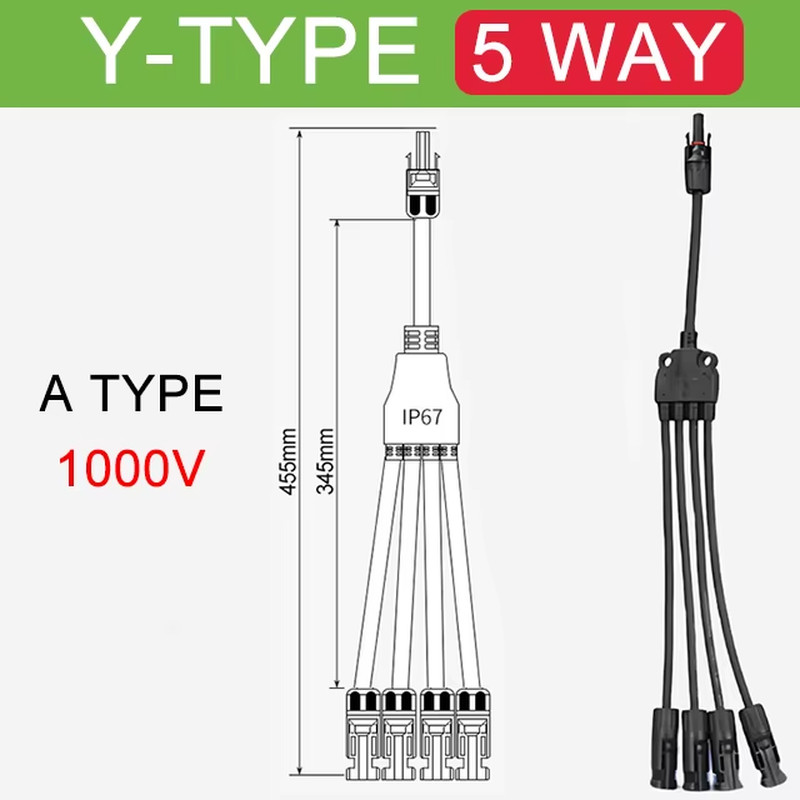 1Sets Photovoltaic Solar Connector 1000V 30A Male Female 3Way 4Way 5Way Plug DC