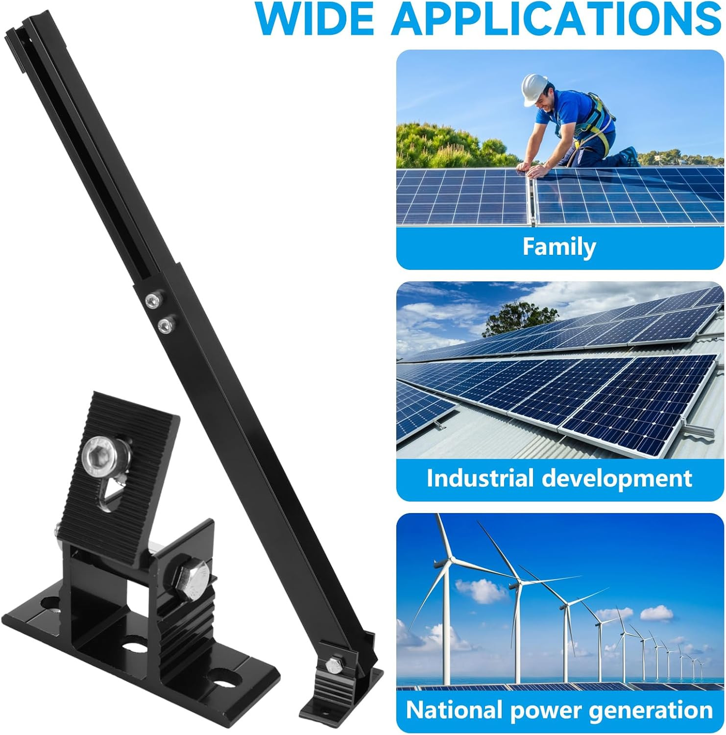 Adjustable Solar Panel Tilt Mount Brackets Aluminum Alloy Solar Panel Mounting S