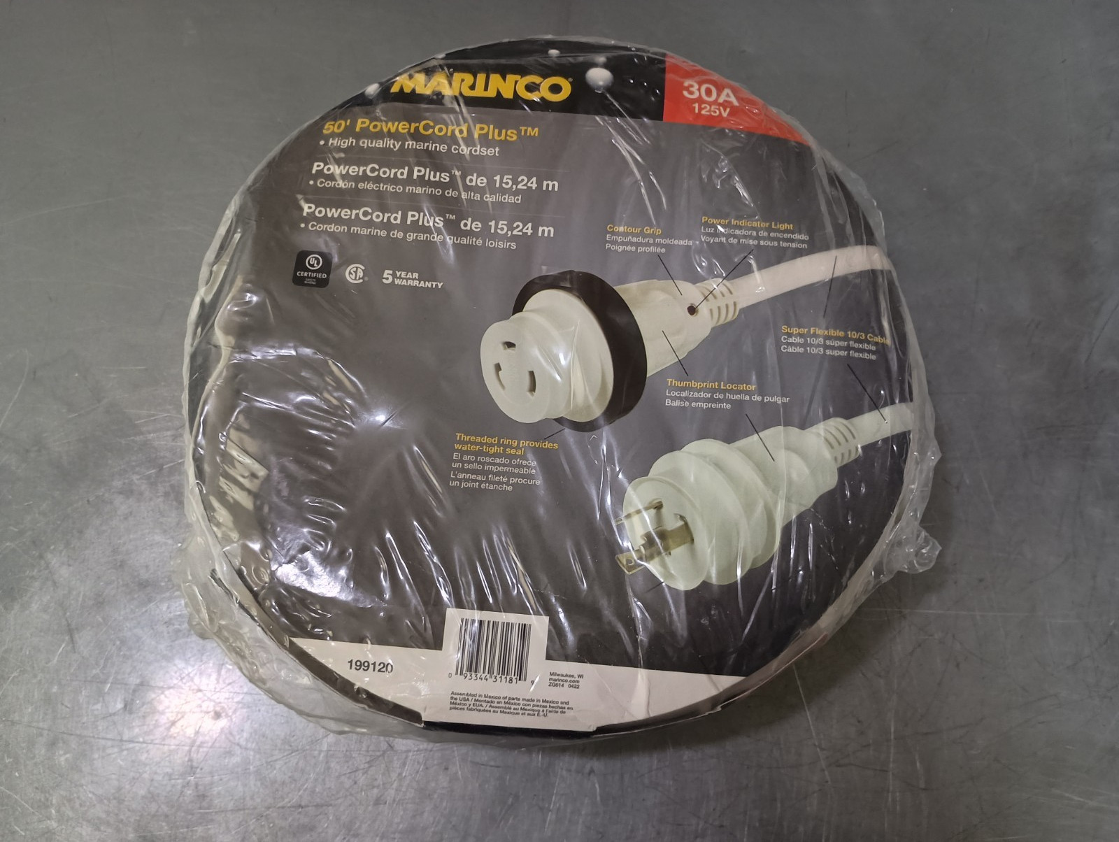 NEW 199120 MARINCO 30A 50 FT 125V MARINE EXTENSION CORD FREE SHIPPING