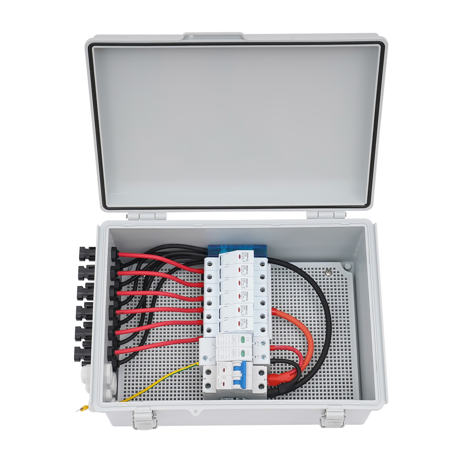 6 String PV Combiner Box with 15A Circuit Breaker for Solar Panel Systems