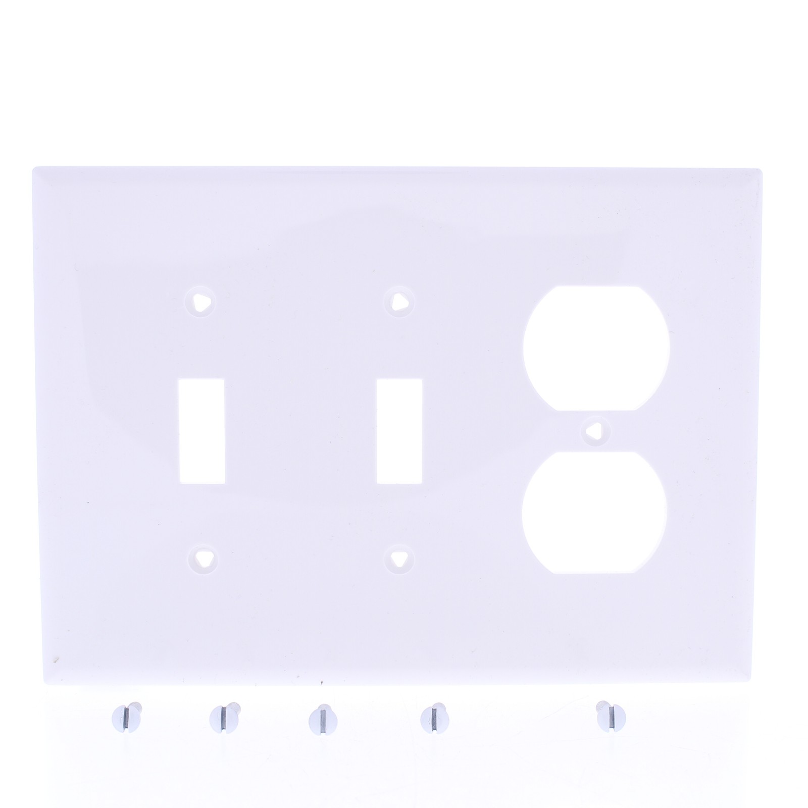 Eaton PJ28W White 3-Gang Toggle Duplex Outlet Unbreakable Nylon Wallplate Cover