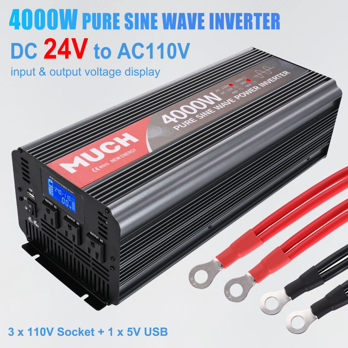 Reliable Pure Sine Wave Power Inverter 2500w 3000w 3500w 4000w 12V 24V Converter