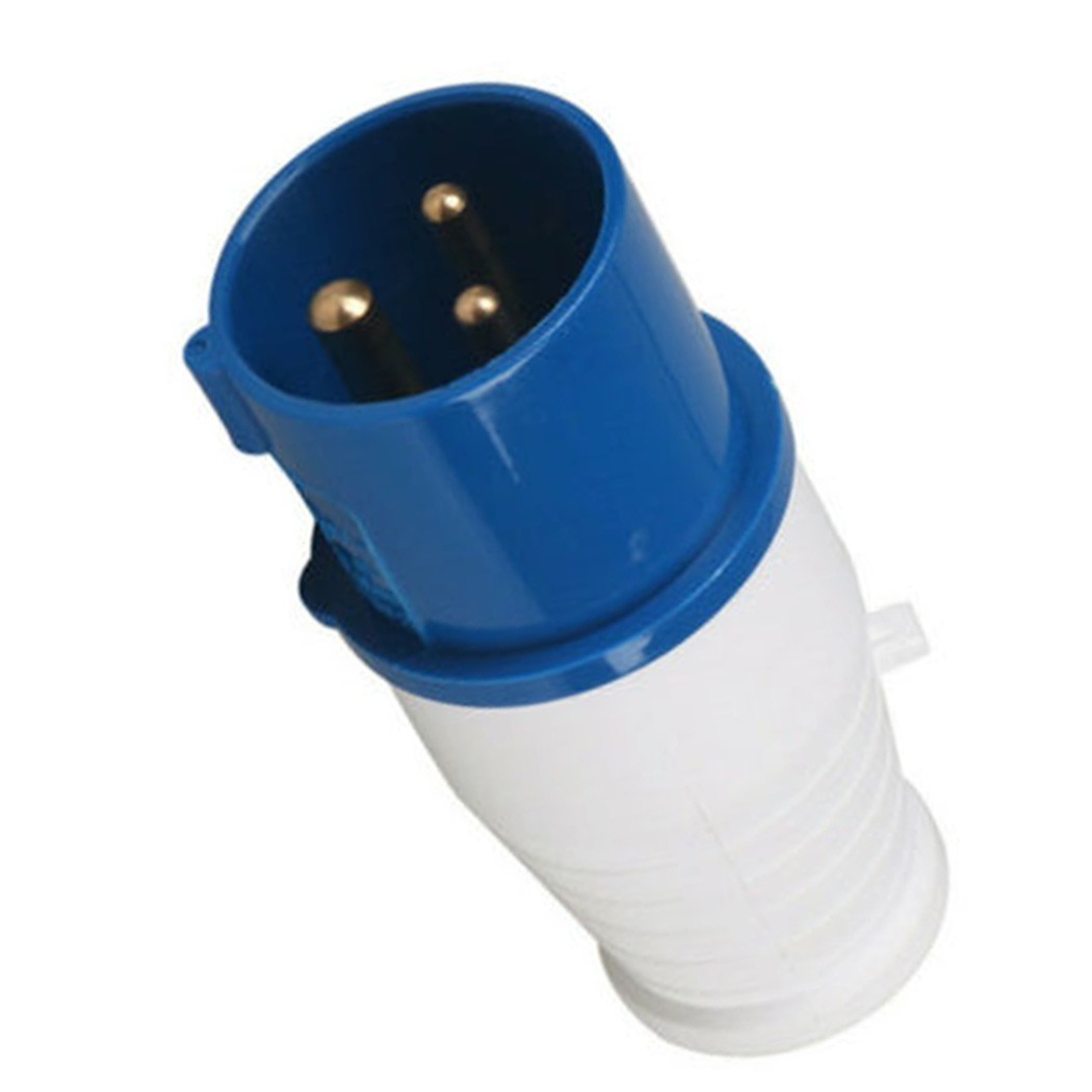 Blue 16A 3 PIN-SOCKET 240V 2P&E Site IP44 Blue Industrial Male Female UK SELLER