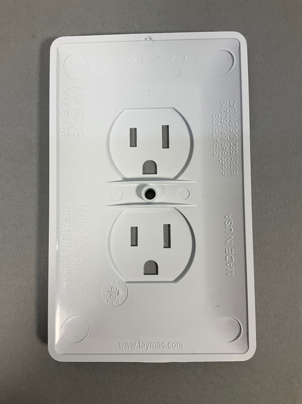 Taymac 2000W Masque 2000 1-Gang Decorator Style Wallplate, Paintable Duplex Outl