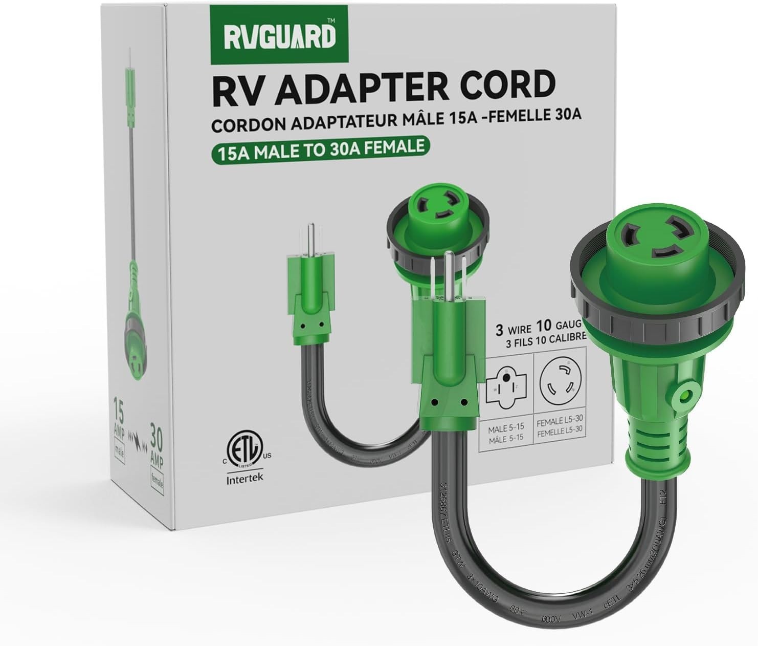 Adaptador De Rv Calidad Nema 5 15P A L5 30R 30A A 15A 7500W 10 3 Awg