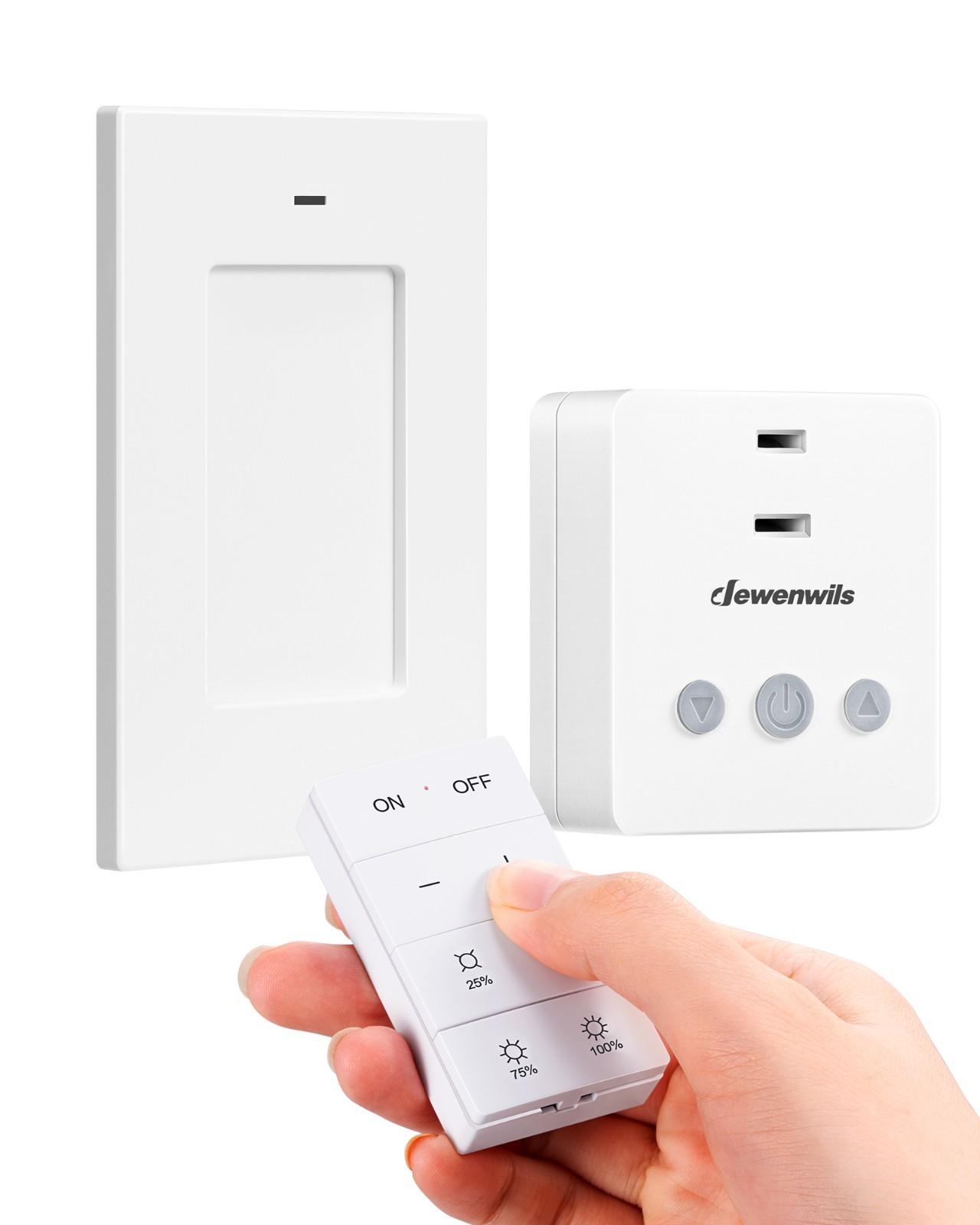 DEWENWILS Wireless Dimmer Plug Remote Control 100FT Range for Dimmable LED Lamps