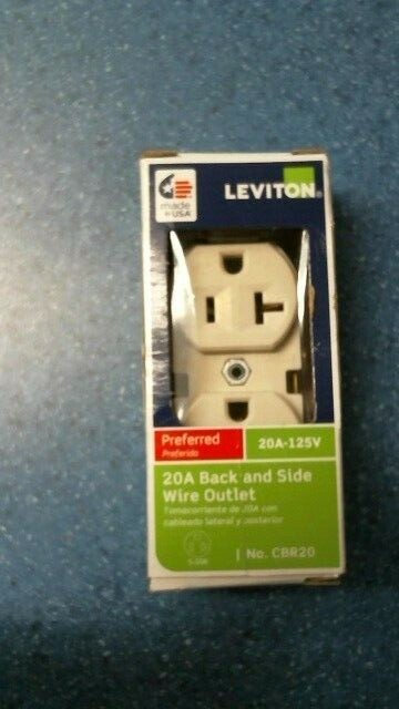 Leviton 20 amps 125 volt Duplex Light Almond Outlet No. CBR20, FREE SHIPPING
