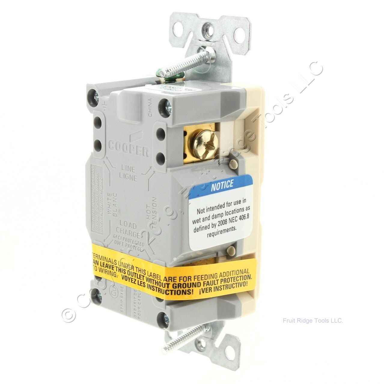 Cooper Ivory Hospital Grade GFCI Outlet Receptacle NEMA 5-15R 15A 125V VGFH15V