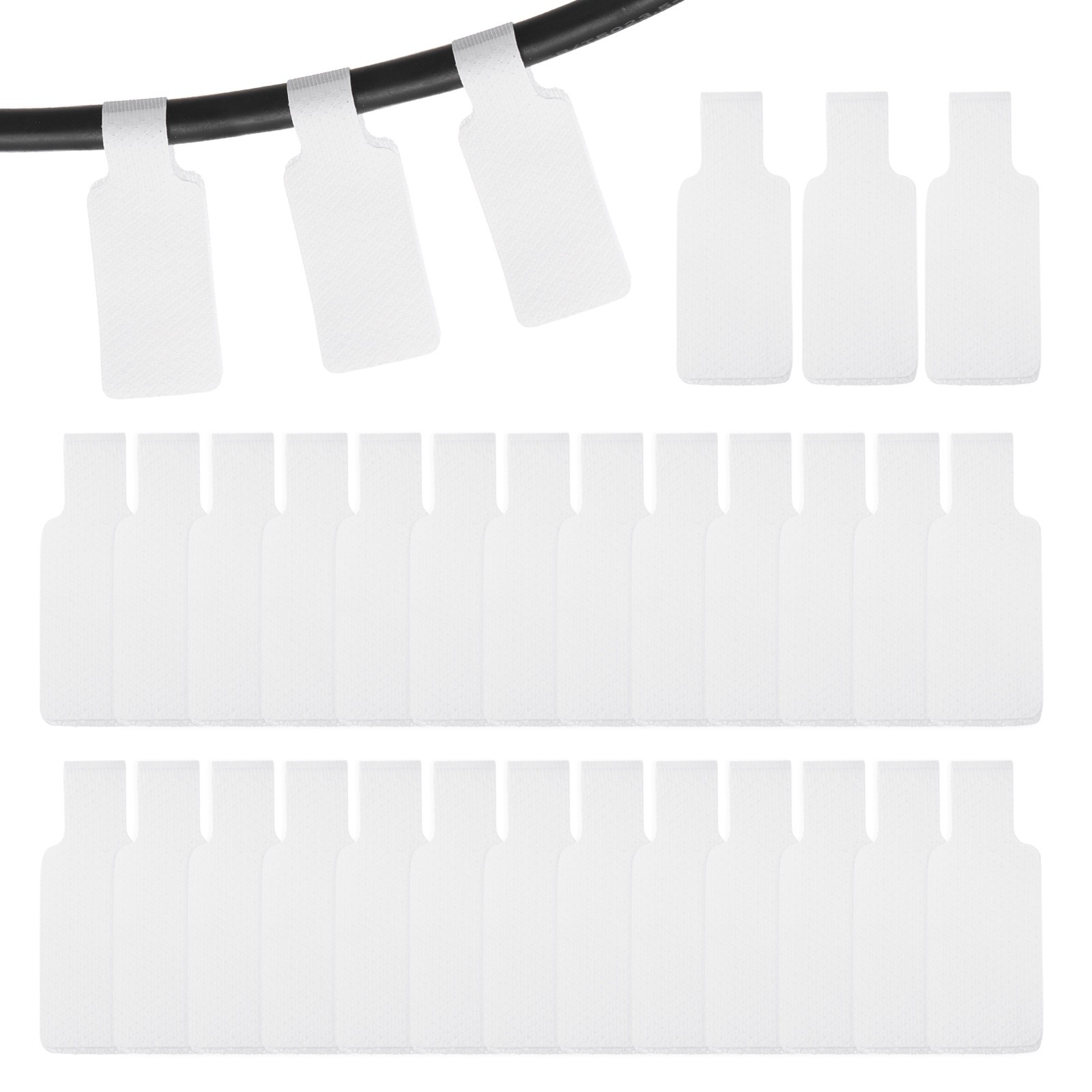 32Pcs 1.8″ Rectangle Cable Labels Tags White