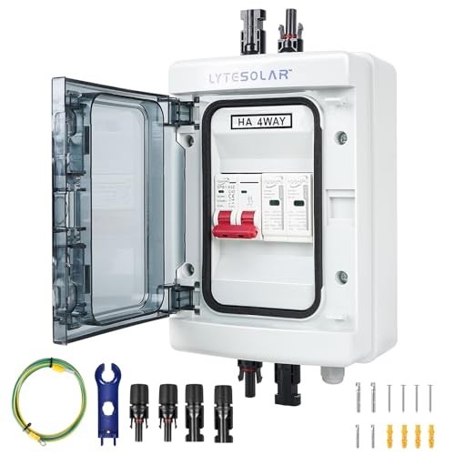 1 String 500V PV Combiner Box 1 in 1 Out, 40A DC Circuit 1 In 1 Out – 500V
