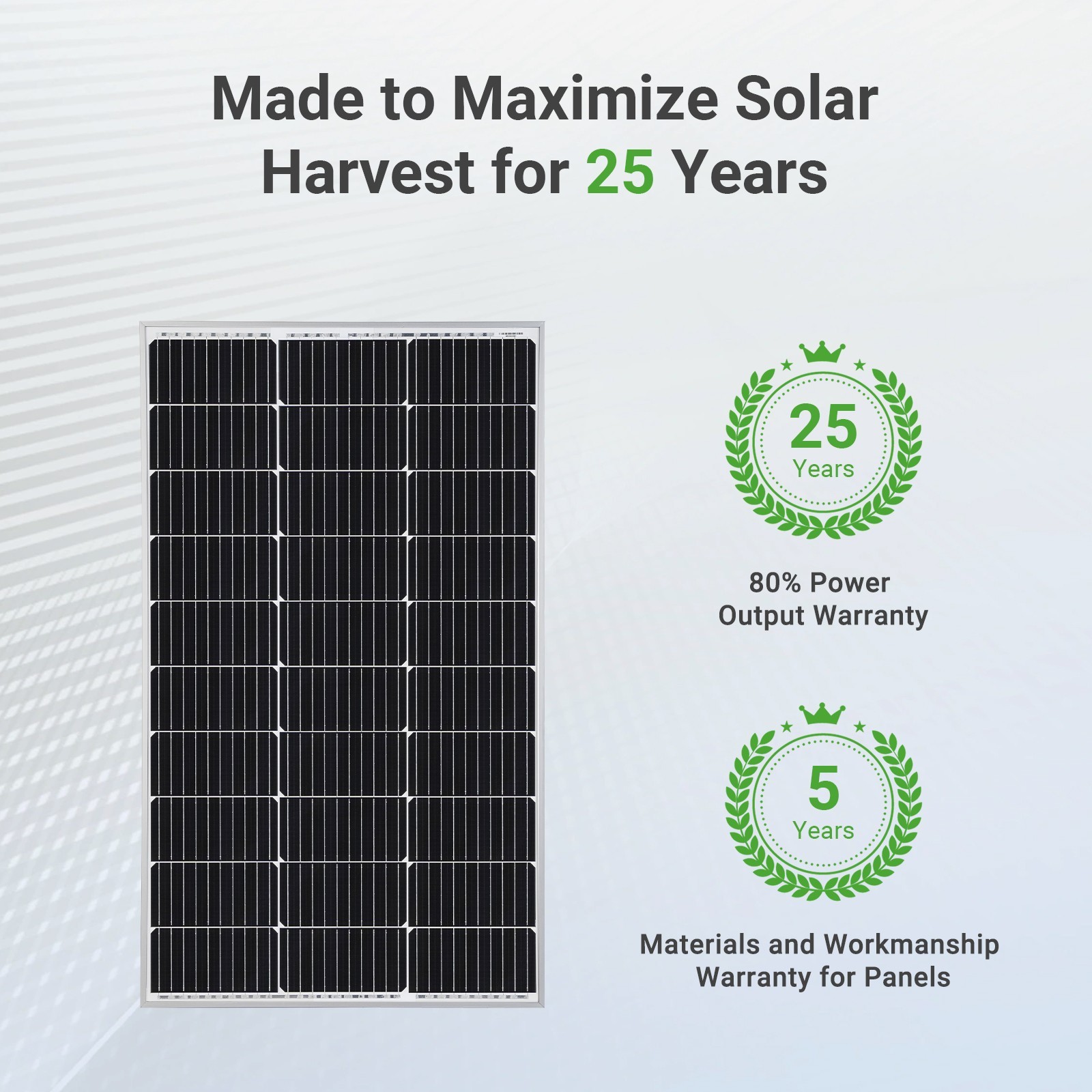 Traver Force 2 packs 100 Watt 12 Volt 9BB Monocrystalline Solar Panel