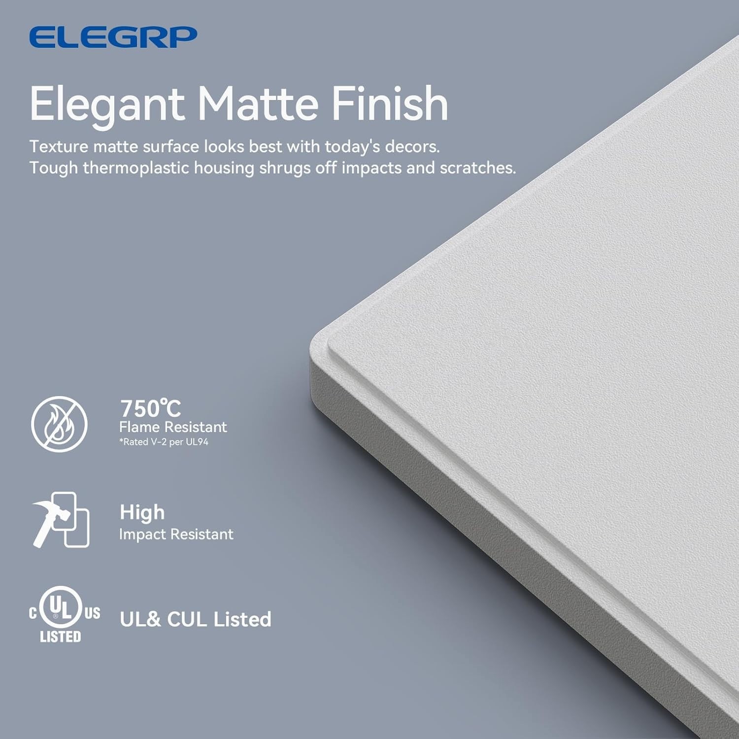 Listed 10pk Blank Faceplate Cover Screwless Matte White Durable Polycarbonate