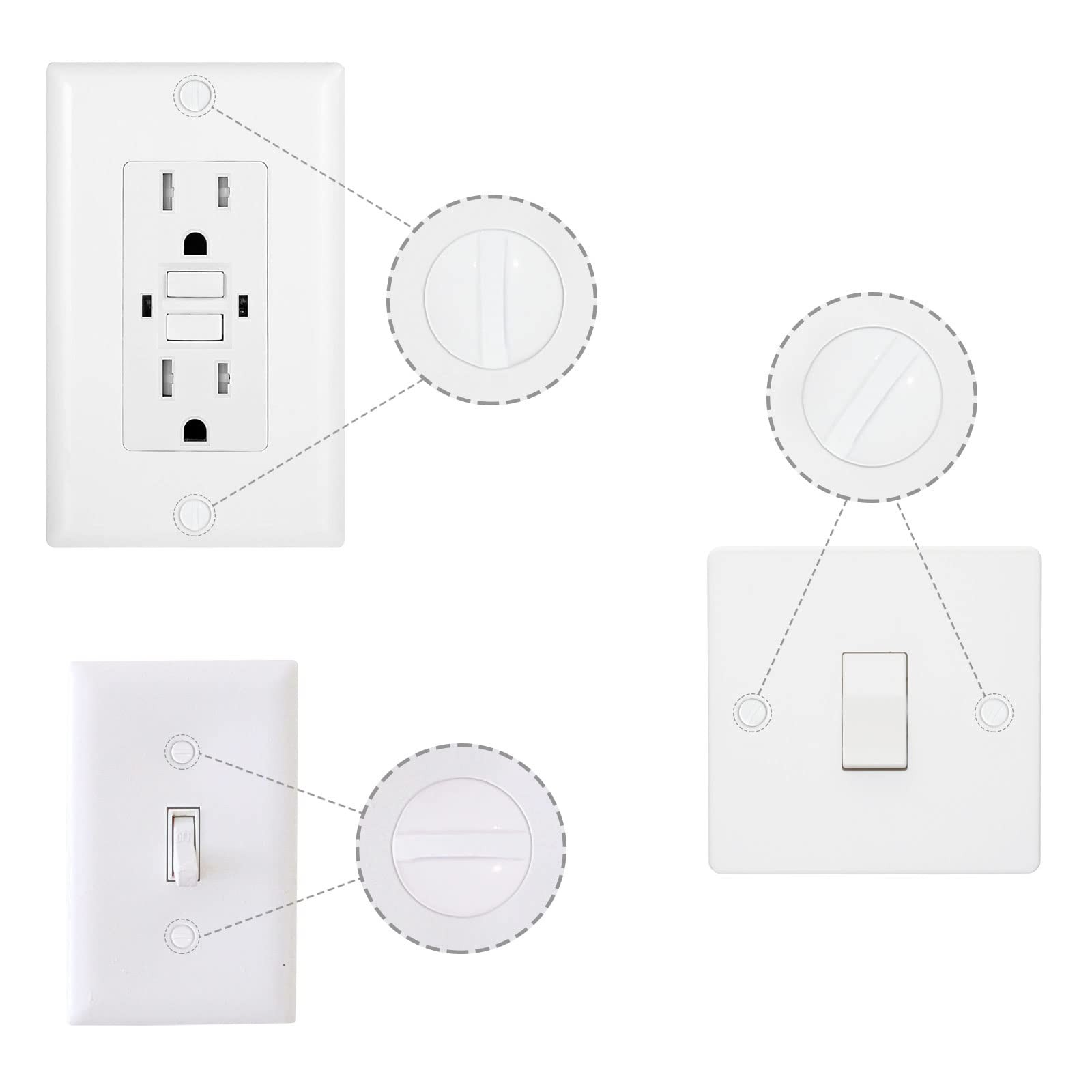 Wall Plate Screws, 100 pcs White Outlet Screws 1/2″ Long 6-32 Thread Light El…