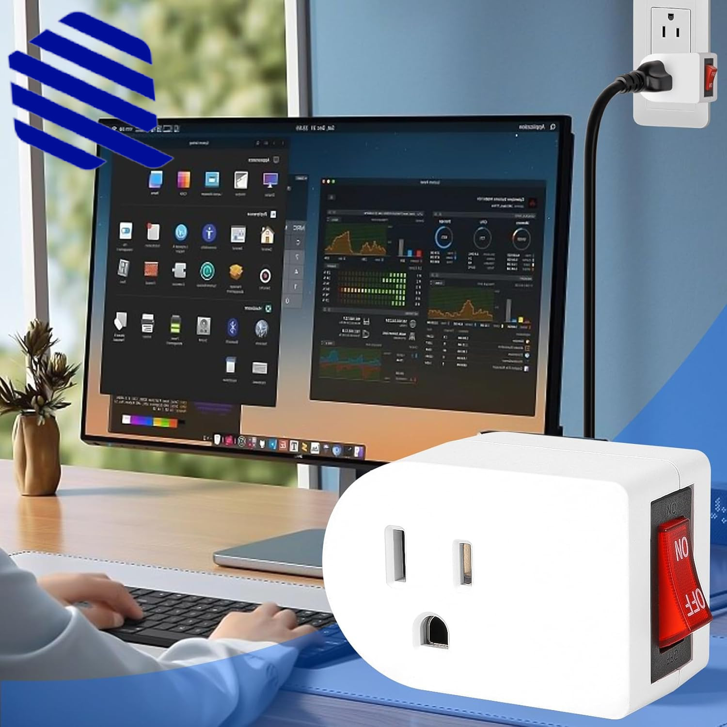 Grounded Outlet with on off Switch Single Power Adapter Outlet 15A 187.. 4 Pack