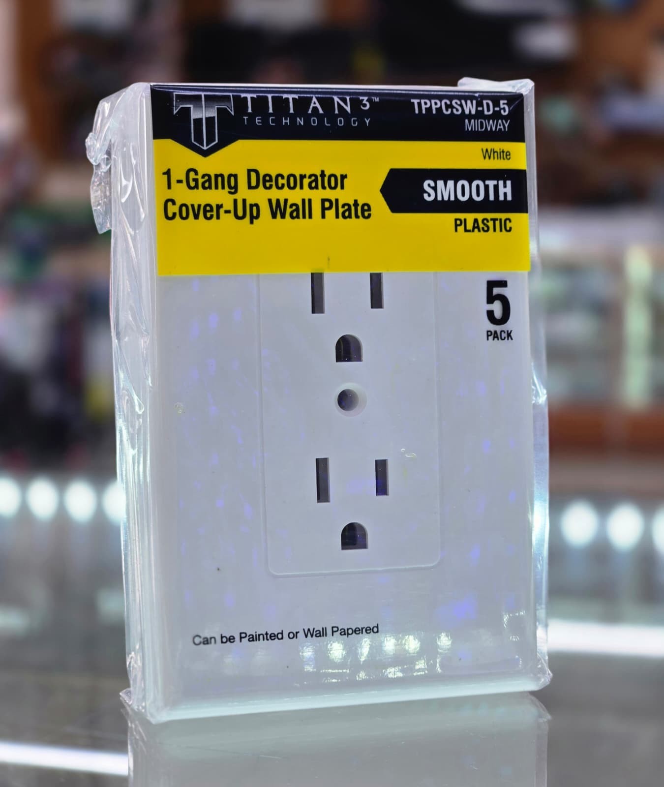Titan 1-Gang Decorator Cover-Up Wall Plate White Smooth Plastic (10 Packs of 5)