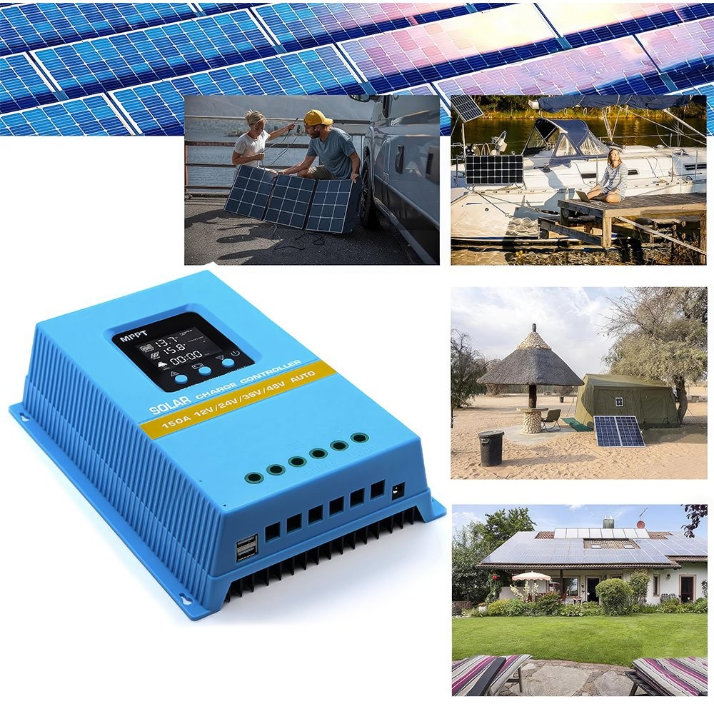 MPPT 150A Solar Charge Controller 12/24/36/48V LiFePO4 Lithium Battery Regulator