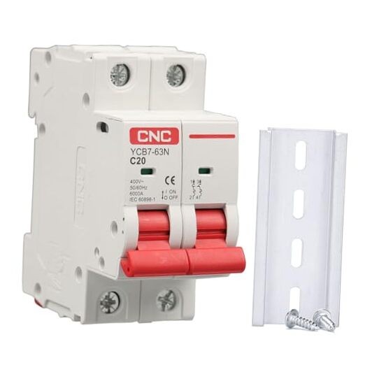 CNC AC Miniature Circuit Breaker, 50 Amp 400V 2 Pole DIN Rail Mount Circuit 50A