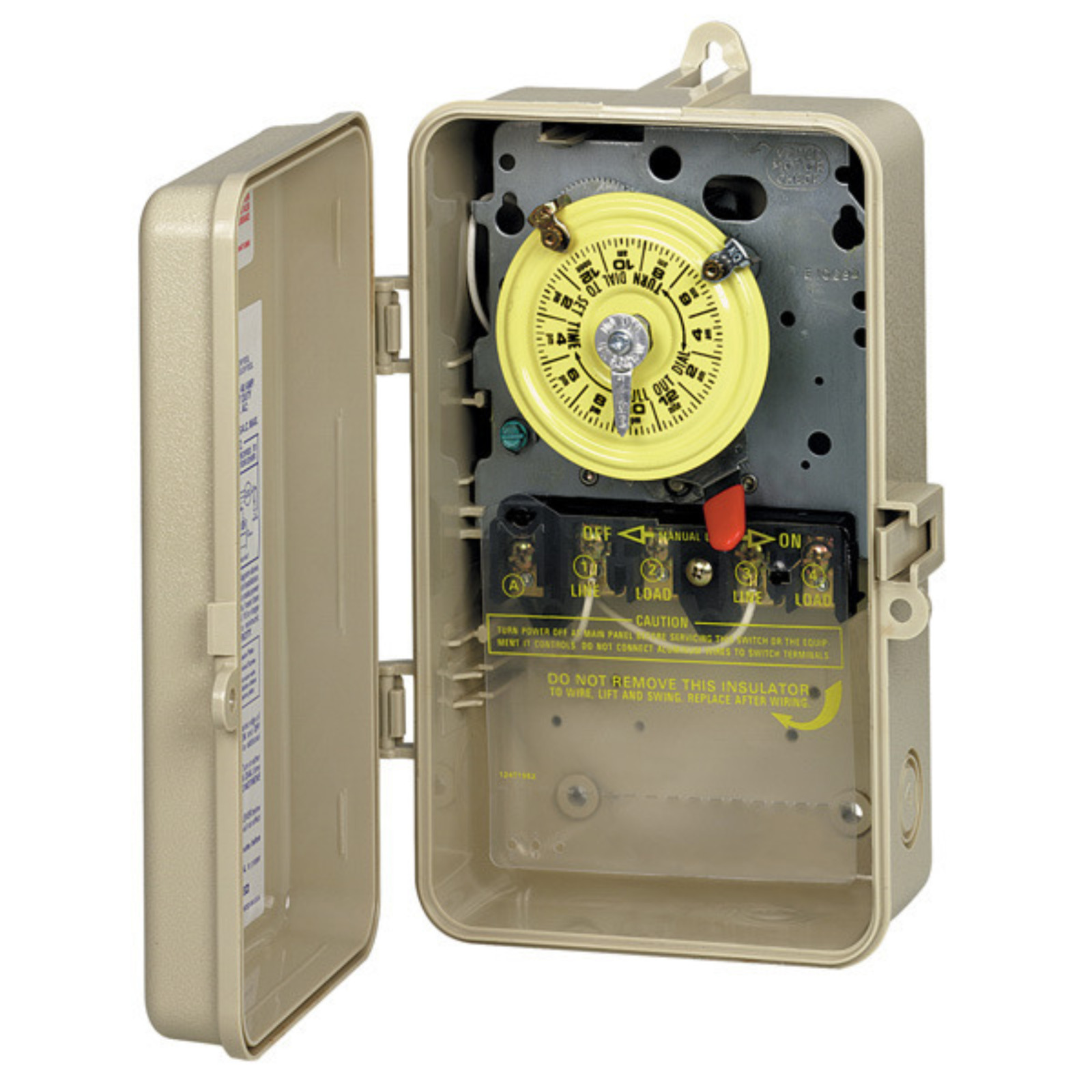 Intermatic T104P3 24H Mechanical Time Switch 208-277V 40A DPST Outdoor Plastic