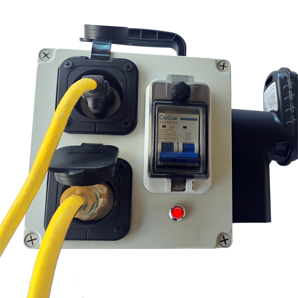 EZ 240 V- Power Doubler Joiner Step Up Converts Dual 120V outlets to 240V Outlet