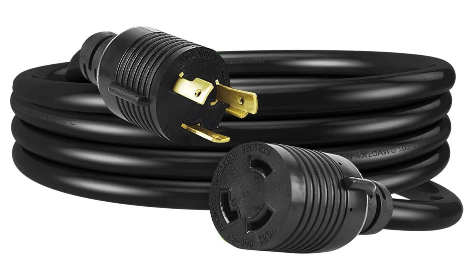 6-30P/L6-30R Heavy Duty Generator Locking Power Cord 7500W,30A,3prong,10FT