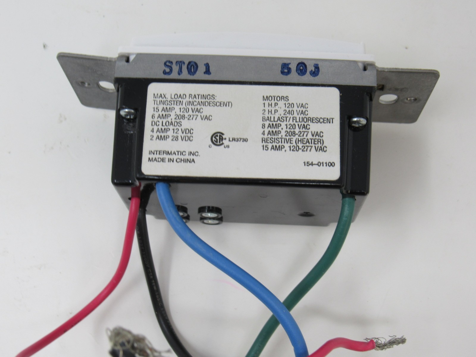 Intermatic Timer Switch Incandescent 15A 120VAC 7 Day White