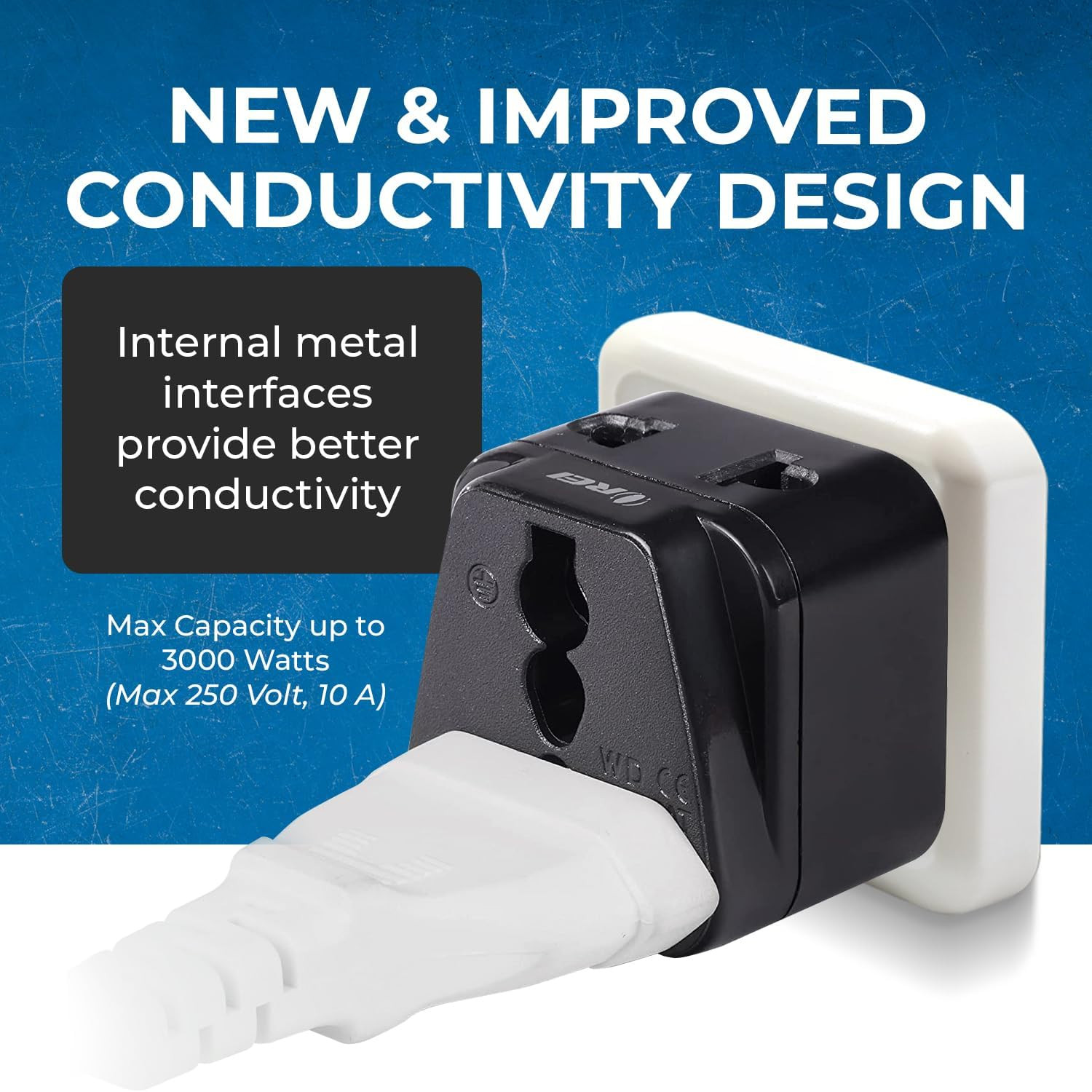 USA, Canada Adapter Plug, Europe, UK, China to US American Adaptor – Grounded –