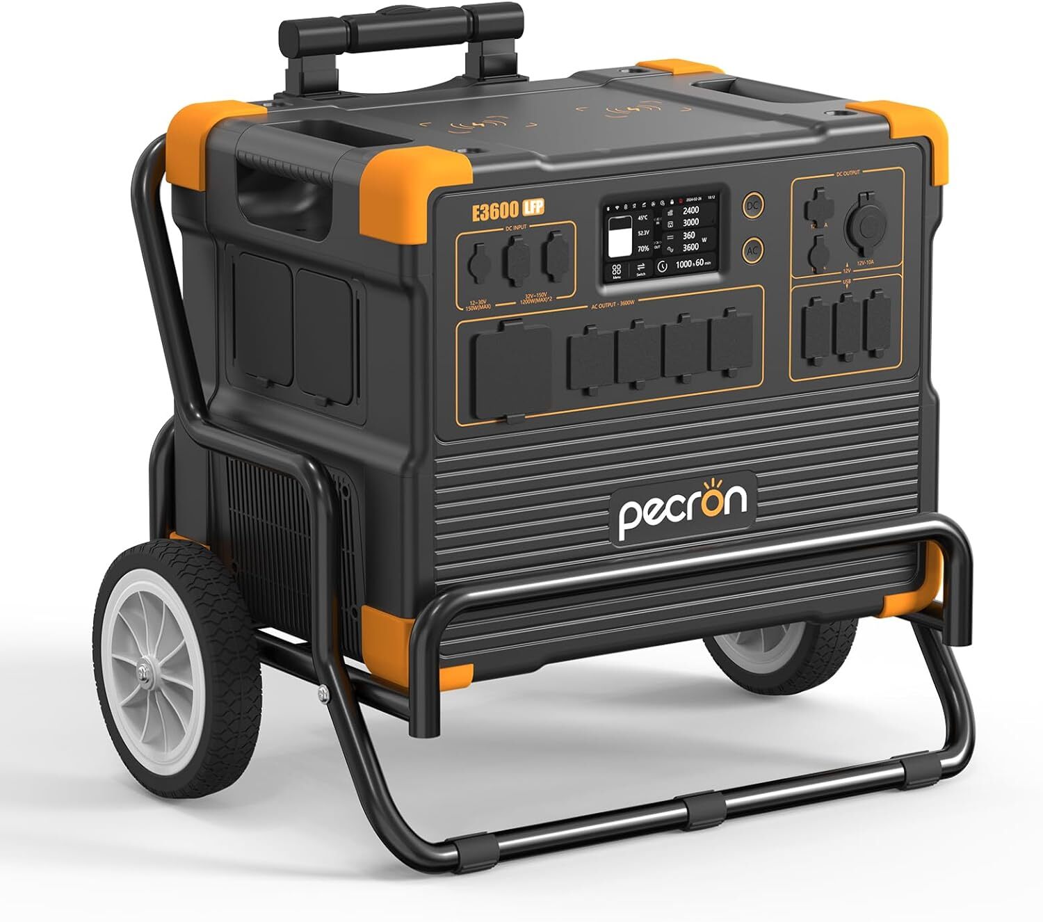 pecron E3600LFP 3072Wh Portable Power Station Expanded to 15.36KWh with Trolley