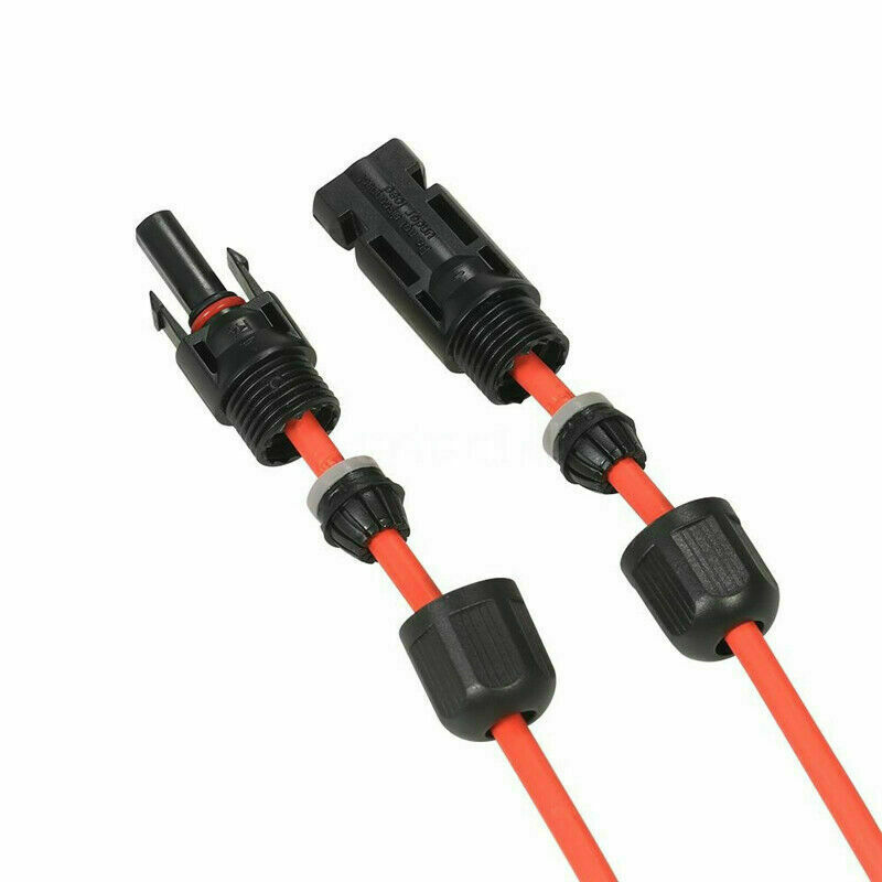 10AWG 1 Pair Black+Red Solar Panel Extension Cable with Female & Male Connectors