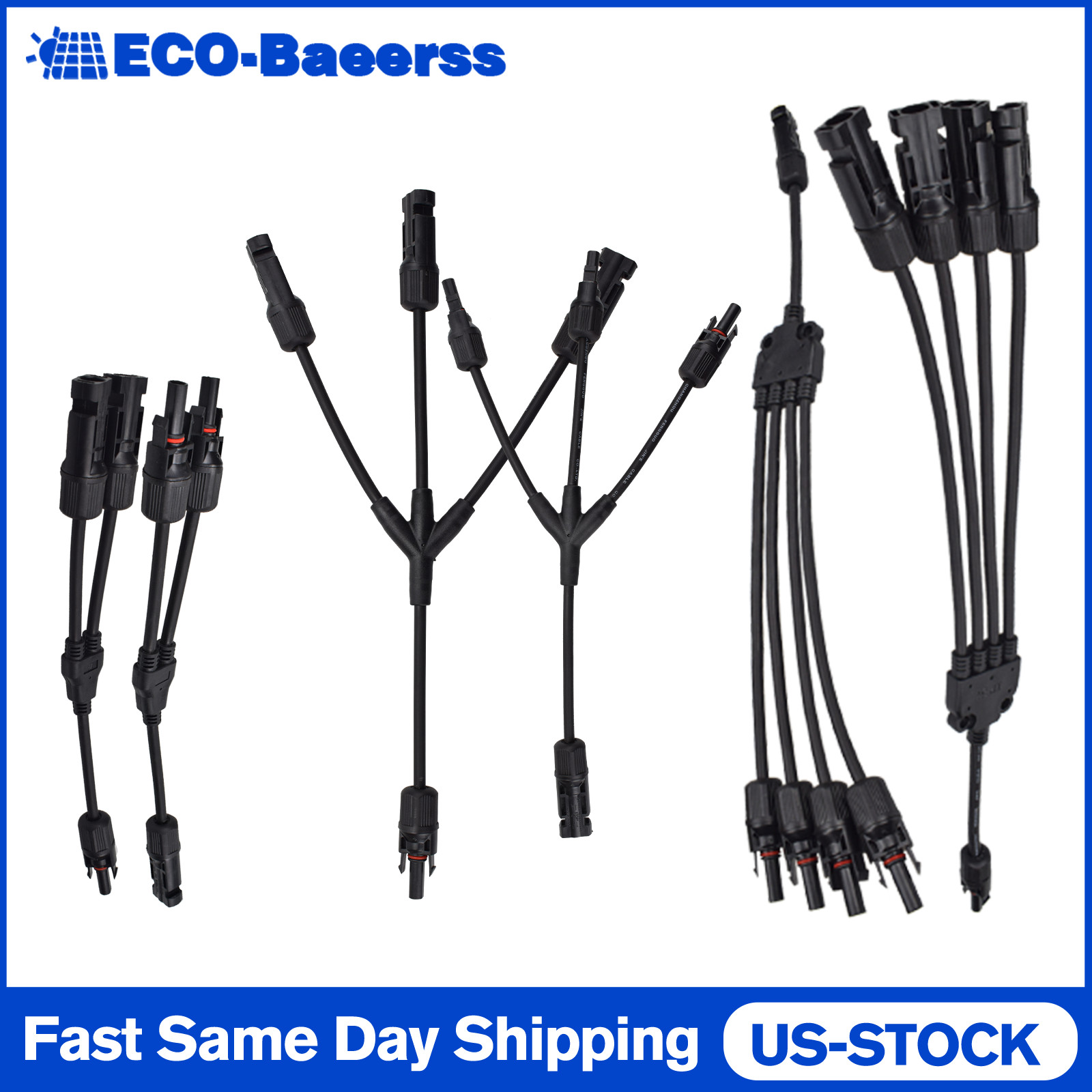M/F Solar Panel Y Branch PV Connector Adapter Cable Connectors Extension