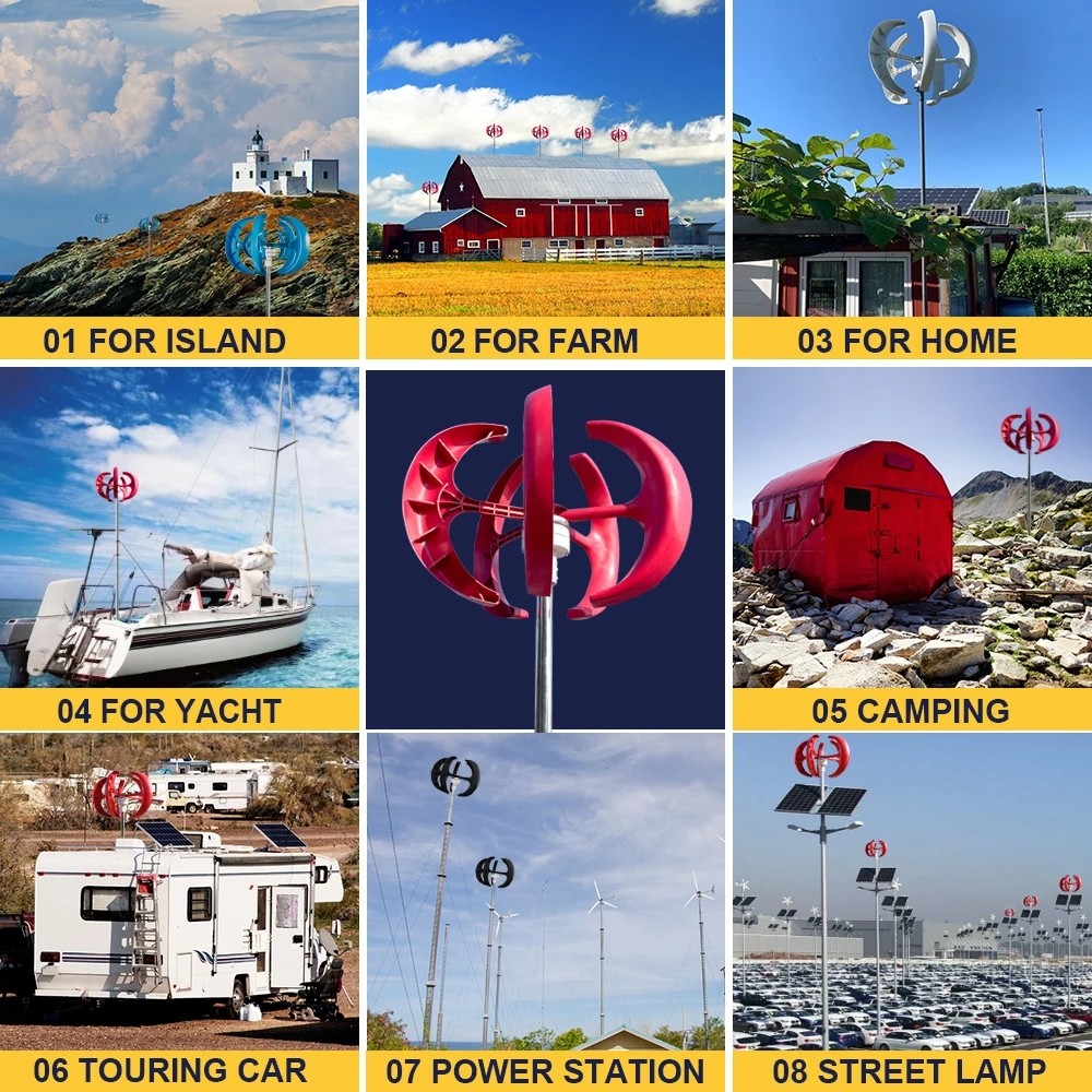 800W Wind Turbine Generator 12V Hybrid MPPT Controller Clean Energy Home Garden