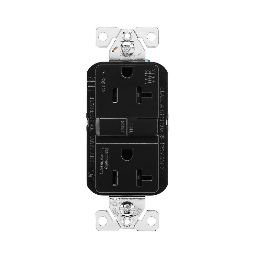 Eaton GFCI Outlet TWR Slim Tamper Weather Resistant 125V TWRGF20BK (Bulk 1-50Ct)