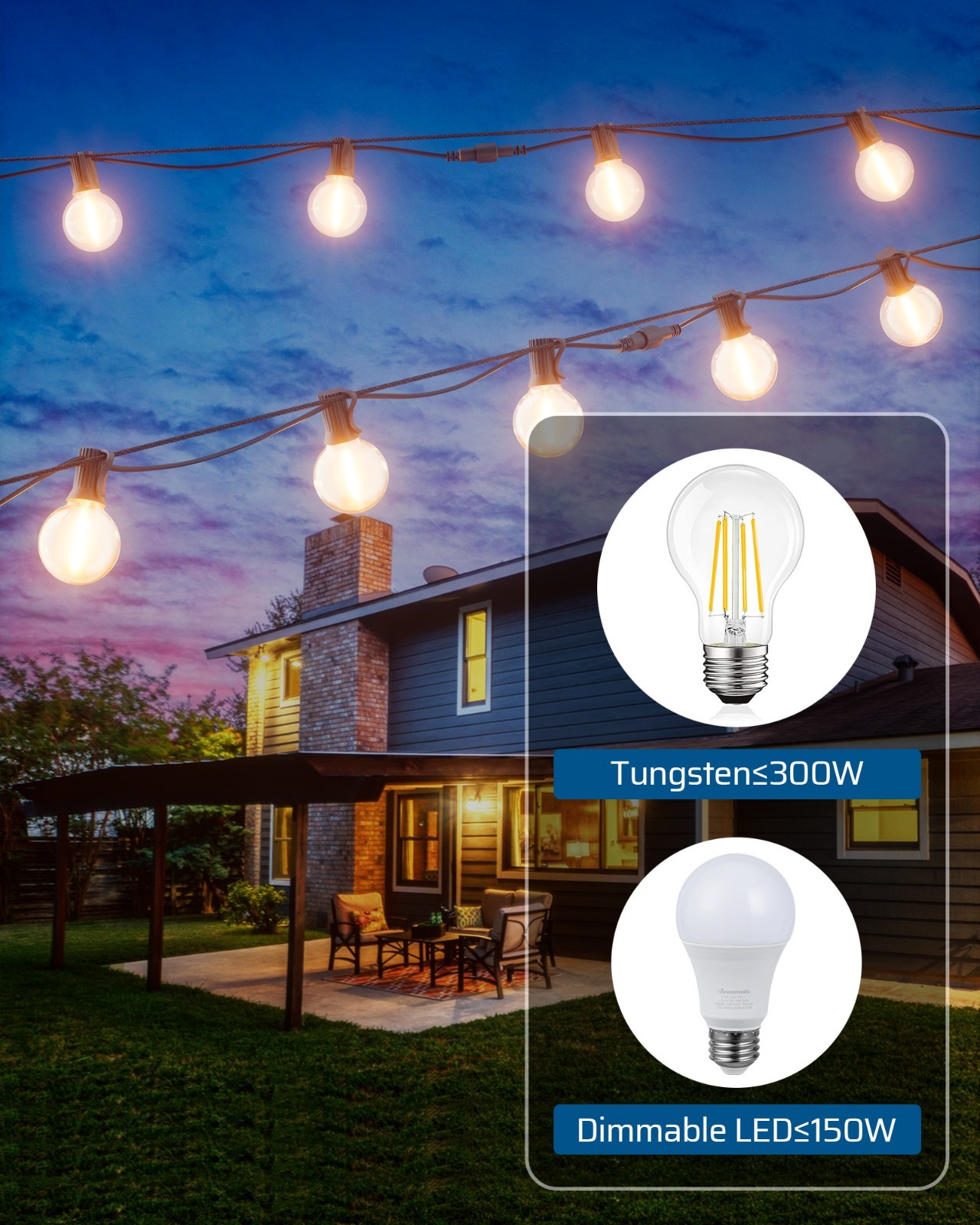 DEWENWILS Outdoor Dimmer for String Lights with Remote Waterproof Plug-in Dimmer