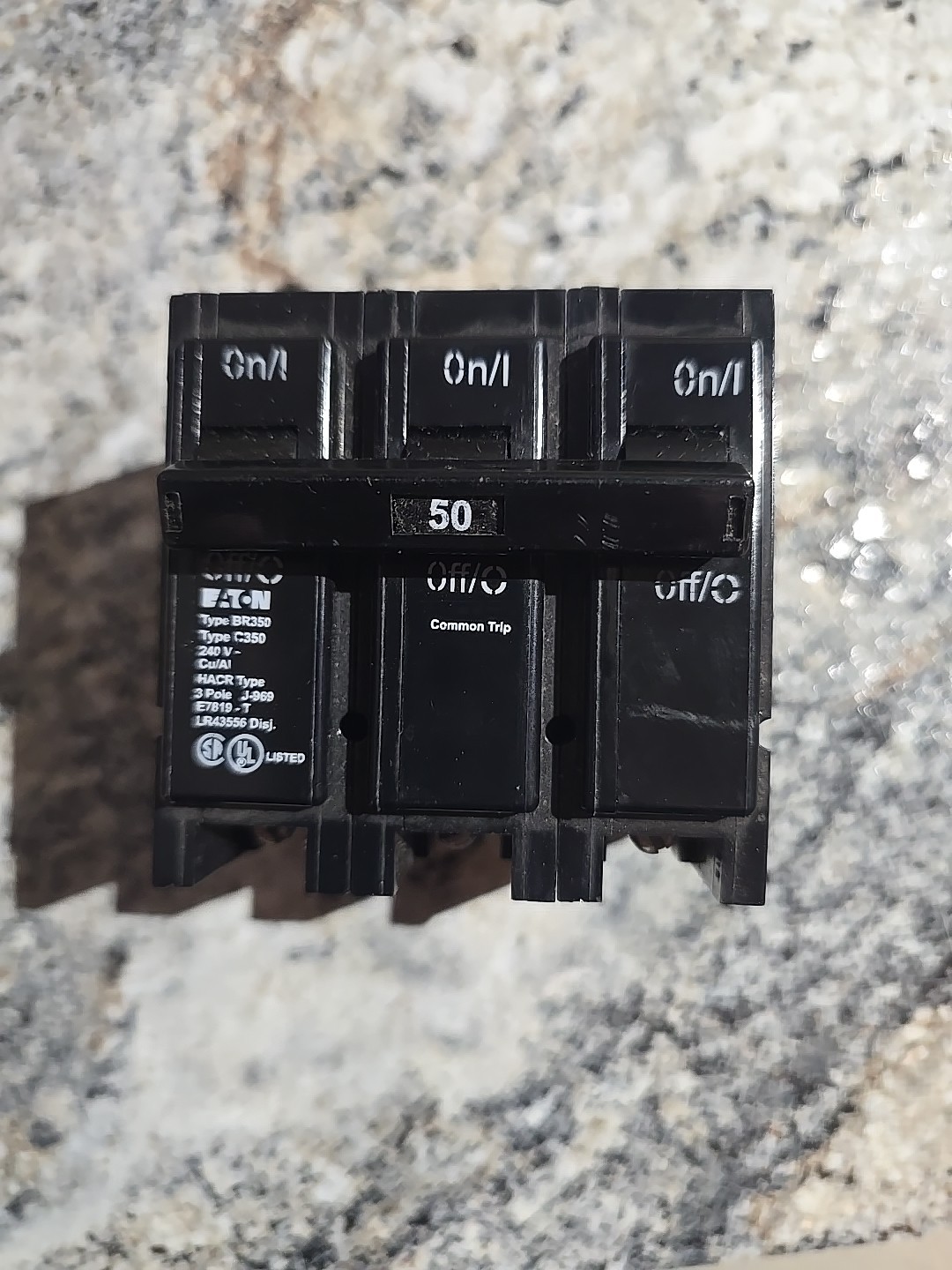 Eaton BR 50 Amp 120/240 Volts 3-Pole Circuit Breaker BR350