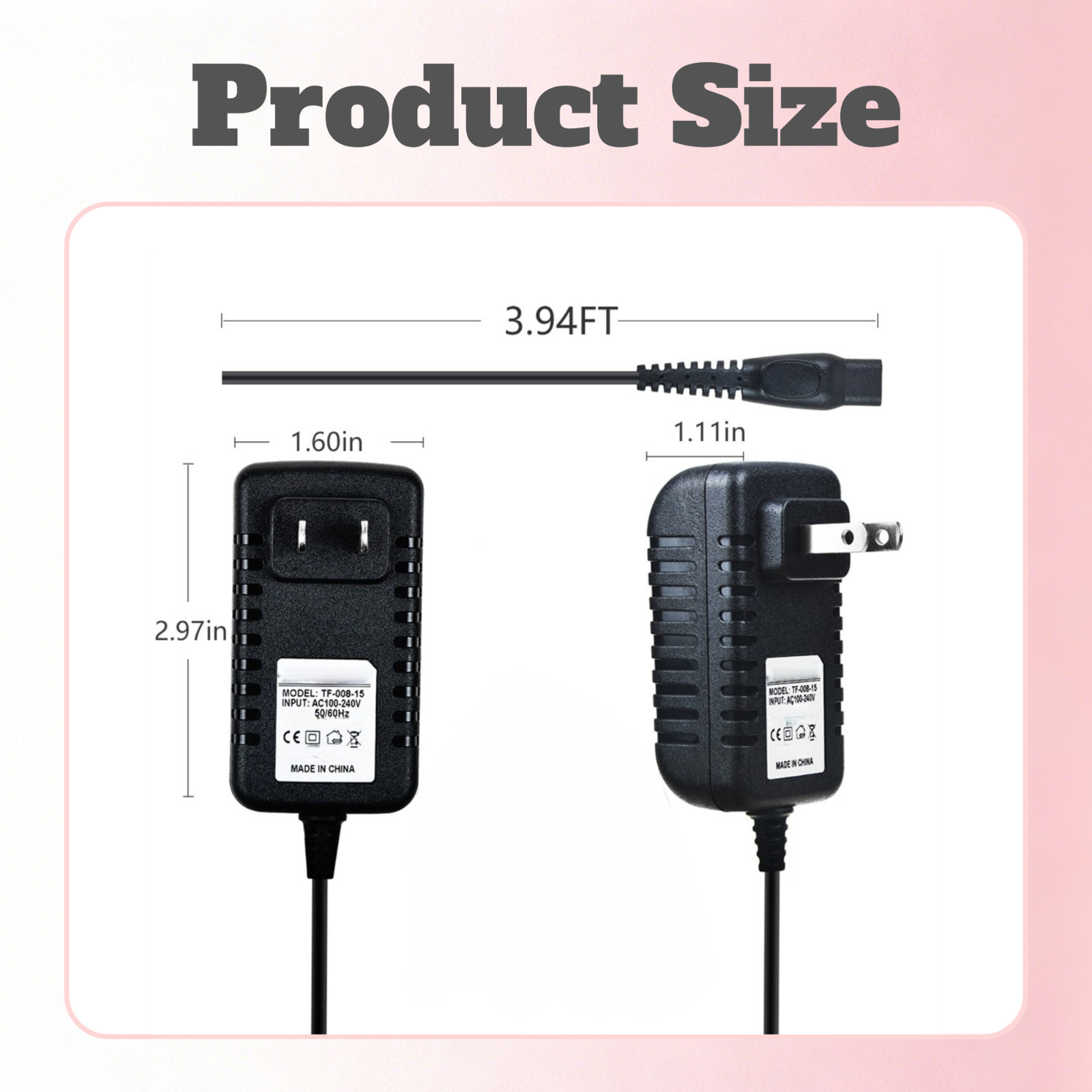 15V Charger For Philips Norelco HQ8505 Series 3000 5000 6000 7000 9000 Shaver