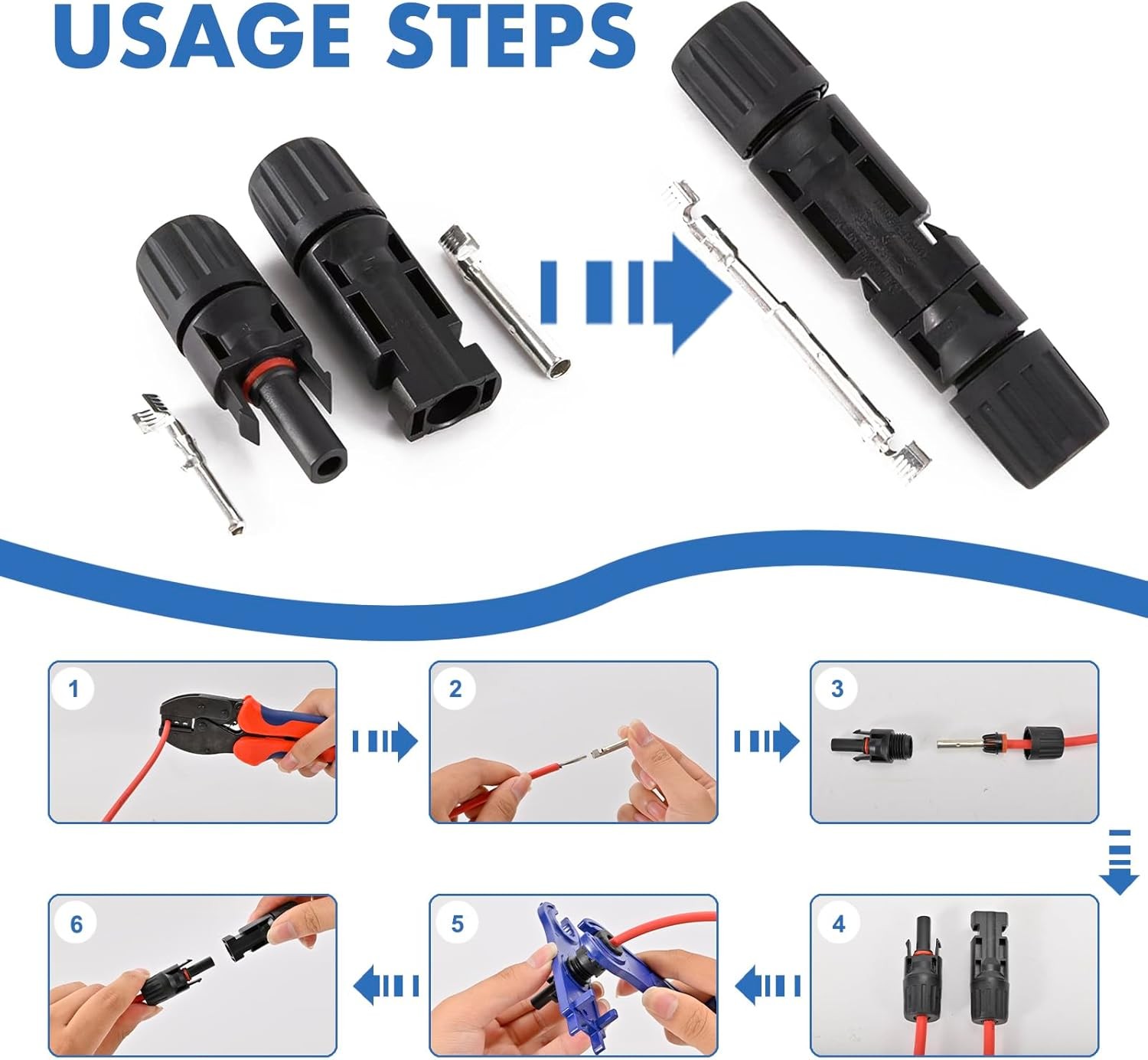 8 Pairs Solar Connectors, Male/Female Waterproof IP67, MC4 1000V 30A, Solar…