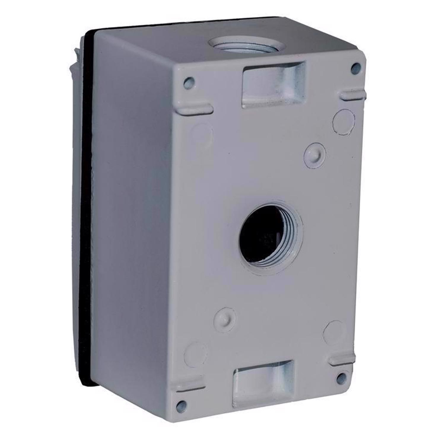 Sigma Electric 16446 Gray Rectangle Metal 1-Gang Duplex Outlet Kit 4.58 H in.