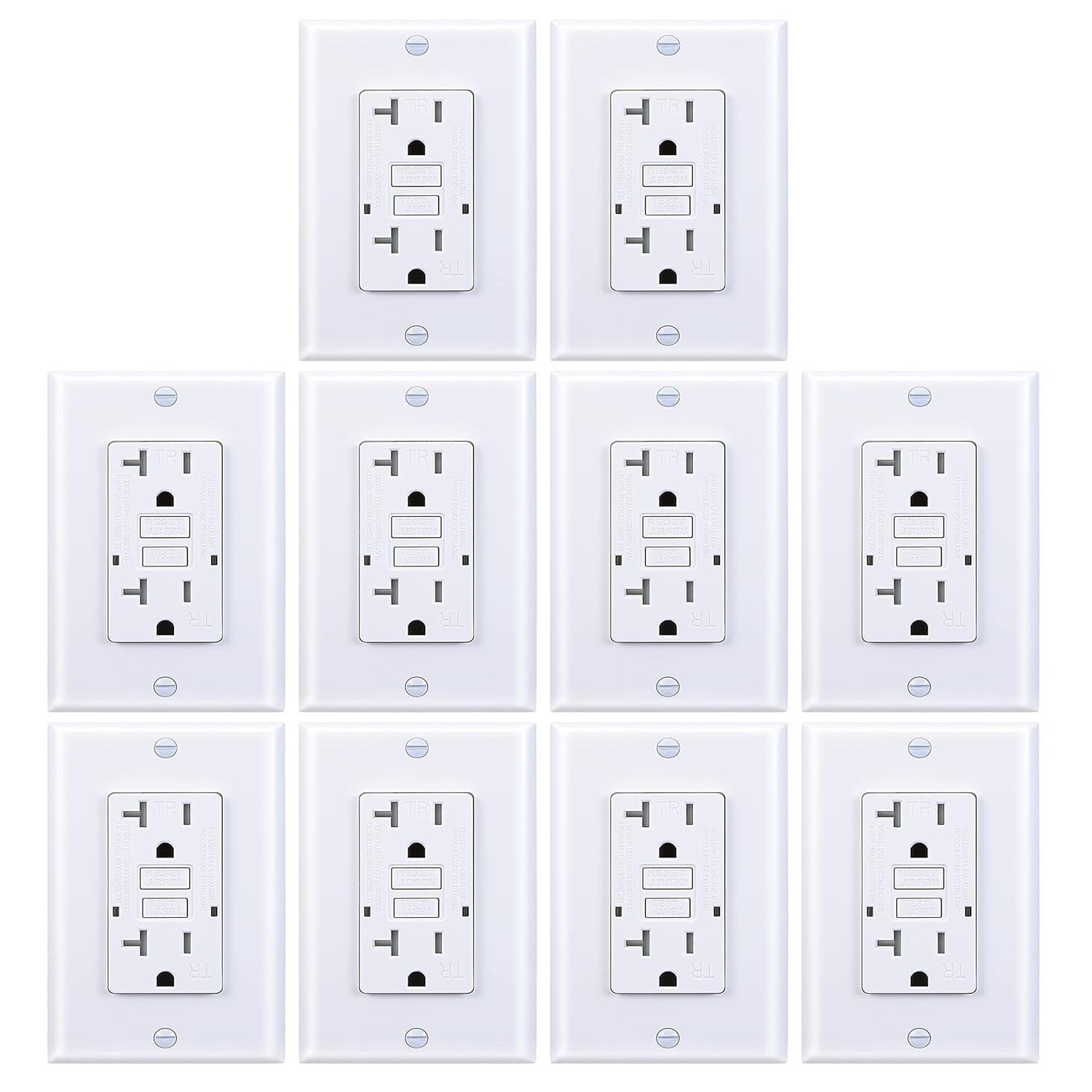 GFCI Outlet, Tamper-Resistant GFI Receptacle with LED Indicator, Self-Test Groun