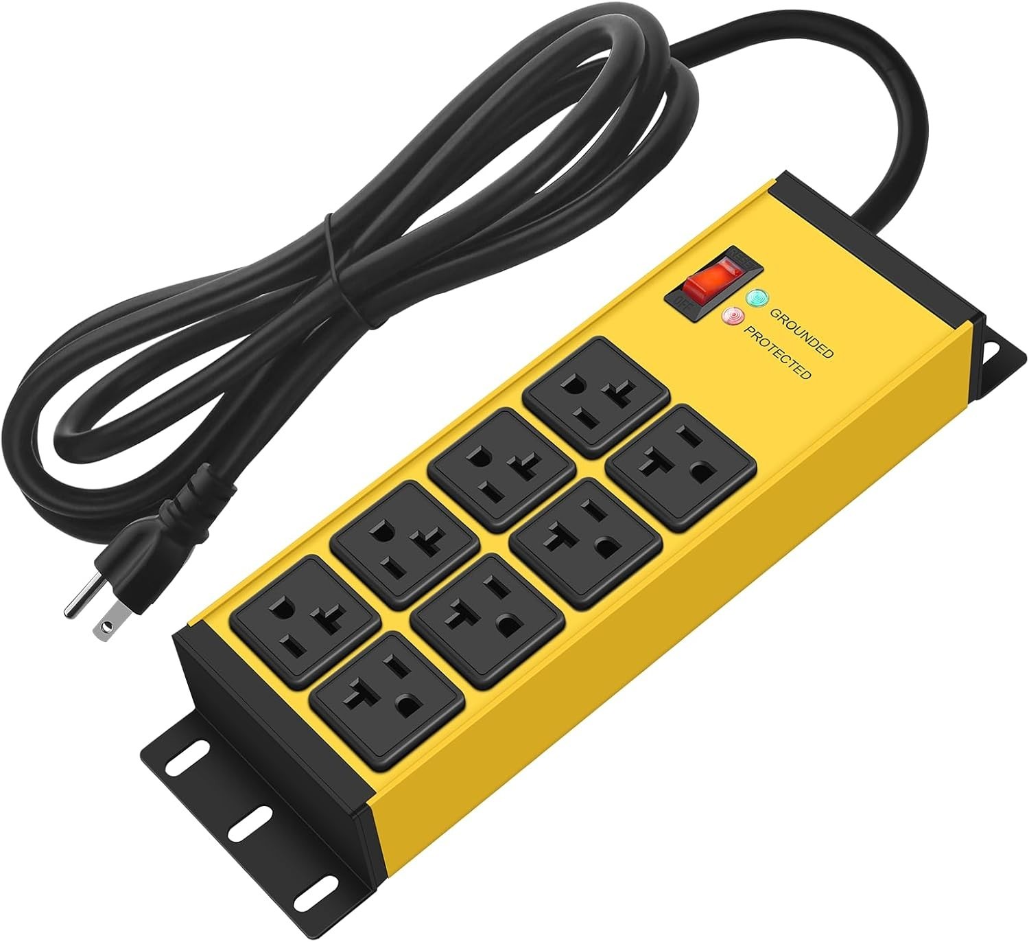 Professional 12AWG Magnetic Power Strip – 8 Outlets, 4800J Surge Protection, 20A