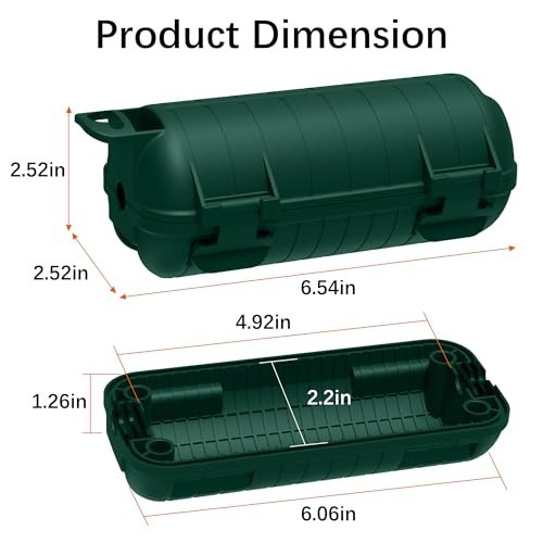 Extension Cord Cover Outdoor IP54 Water Resistant Power Cord Protector Green