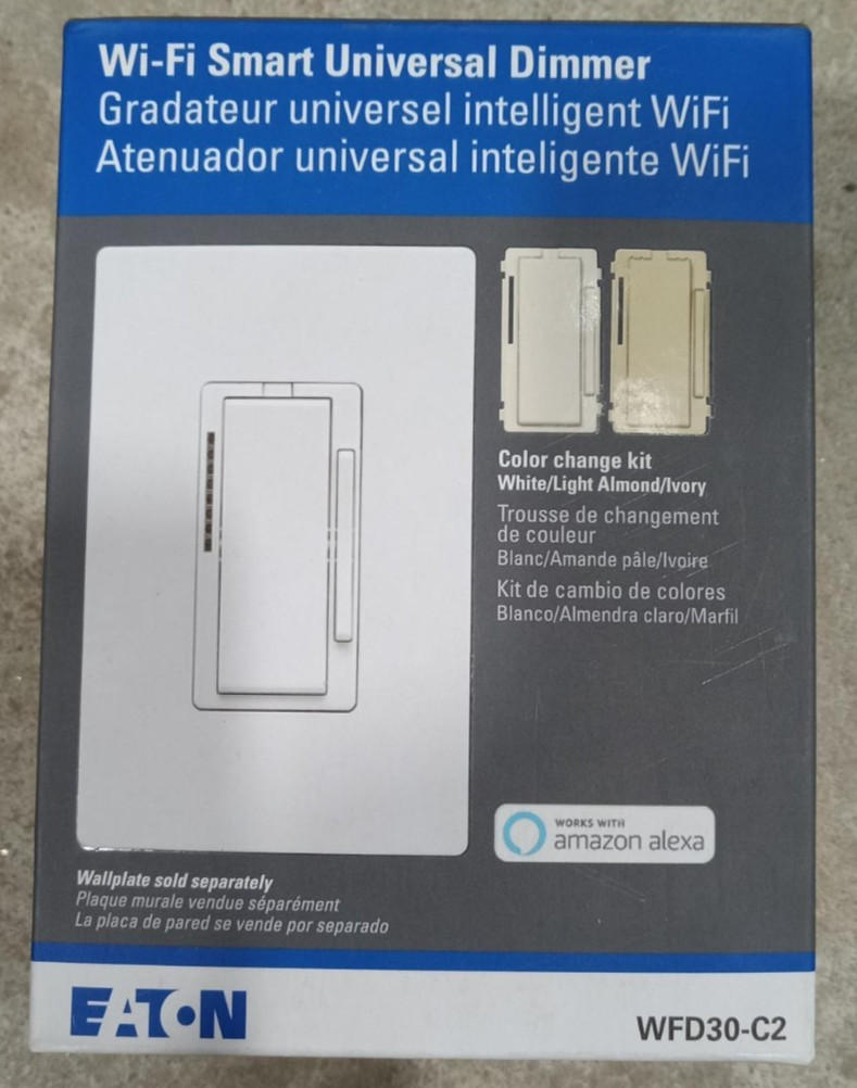 NEW Eaton Wi-Fi Smart Universal Dimmer w/Color Changing Kit Alomnd/IvoryWFD30-C2
