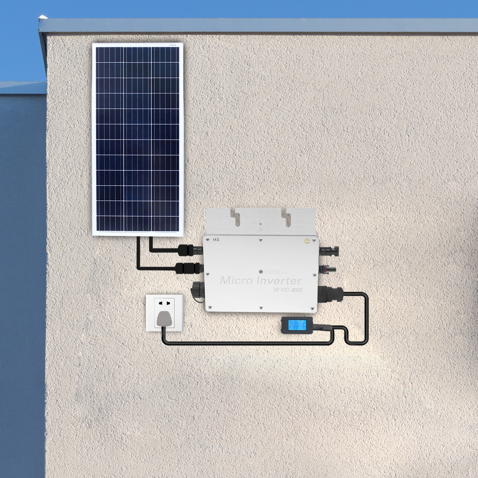 Solar Power Inverter 800W Solar Power Inverter with LCD Display 32A 22-50V DC AC