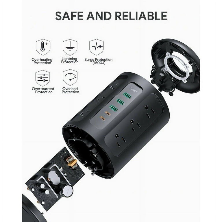 AUKEY PowerHub XL 12 Socket Power Hub AC USB USB-C Surge Protector PA-S24