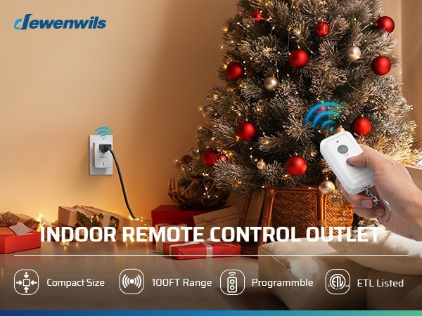 DEWENWILS Indoor Remote Control Outlet Wireless On Off Switch 100ft RF Range