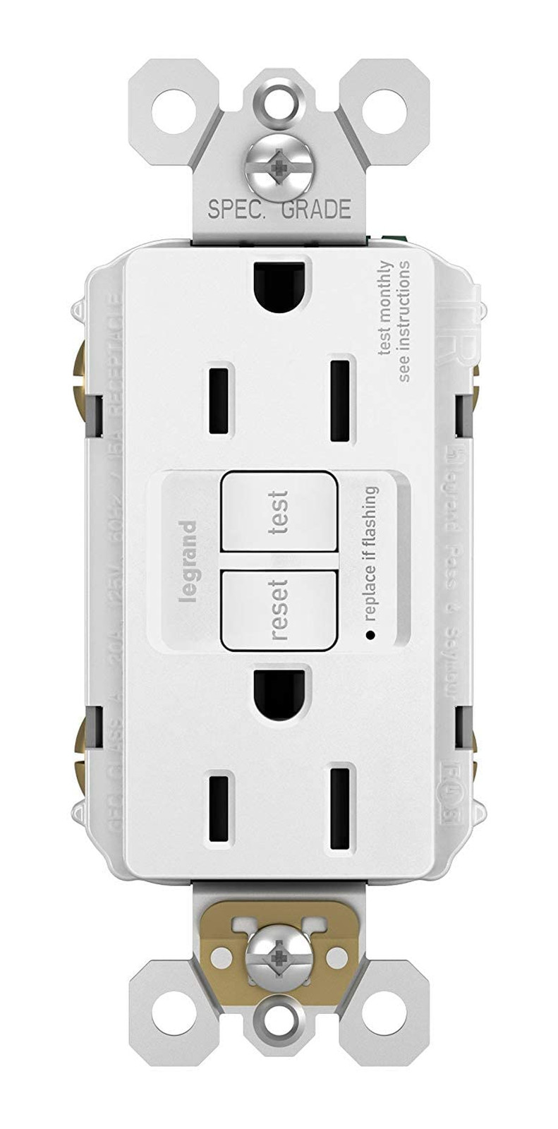 Legrand Radiant 1597TRW3PKCC4 15 Amp GFCI Self Test Tamper Resistant Decorator D