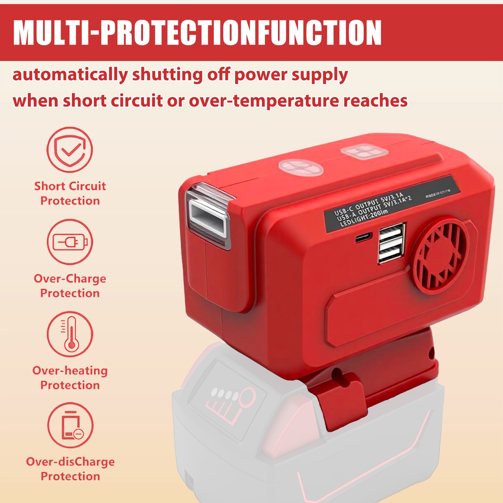 For Milwaukee 18V/20V Battery Compatible Power Inverter – Sale! (AC 220V)