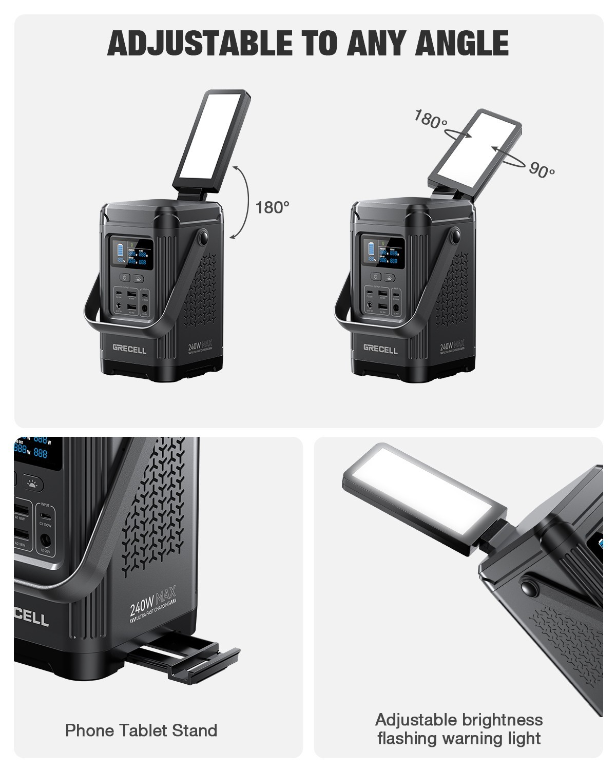 240W Portable Power Station 154Wh/48000mAh, 100W USB-C Battery Power Bank