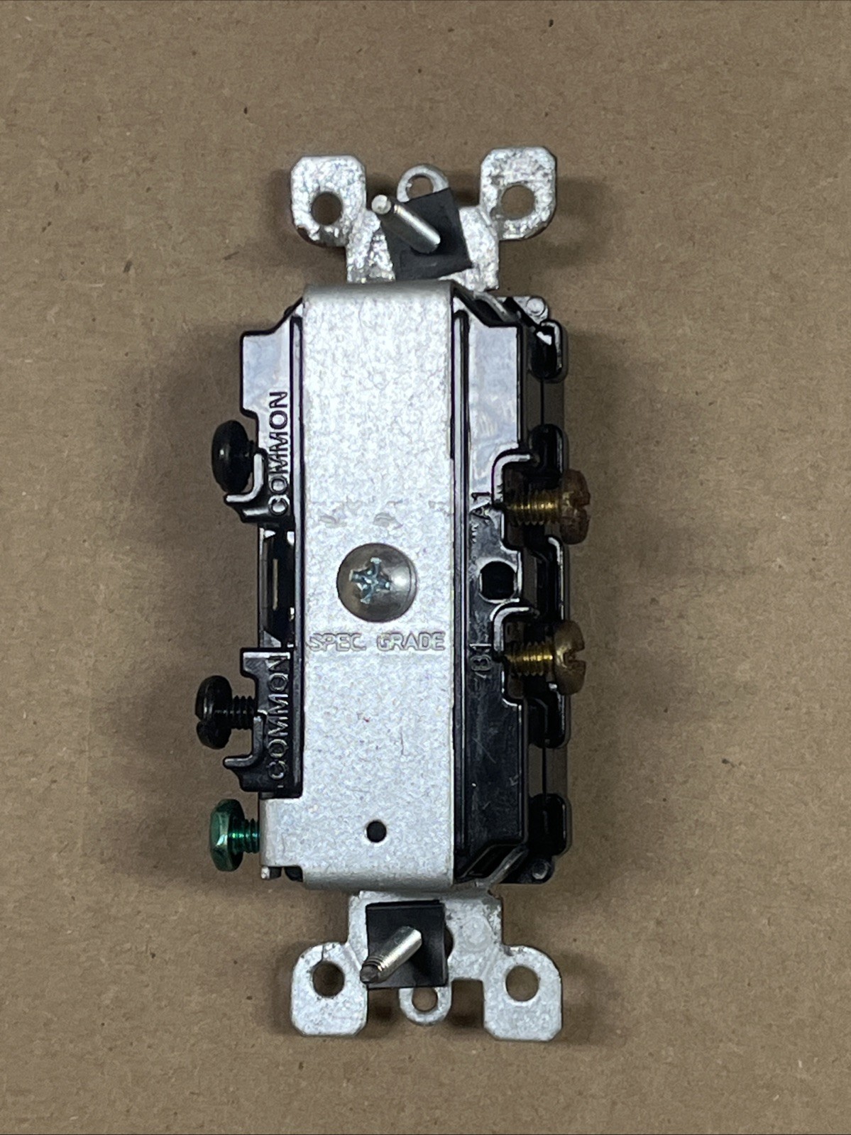 Leviton 5634-E Double Single Pole Stack Switch BLACK 15a Spec 120/277V BLACK