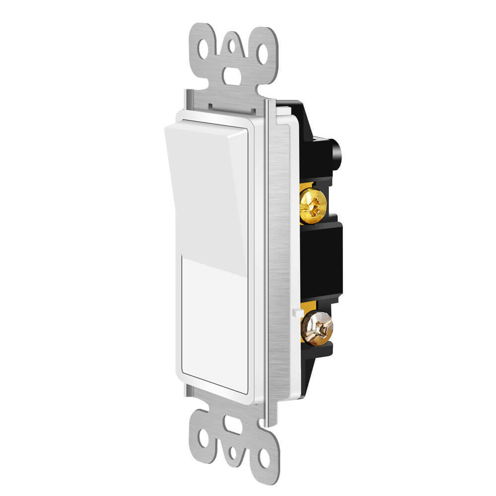 15Amp 120/277 Volt Decora Rocker Single-Pole Light Switch Wall White UL 100 Pack
