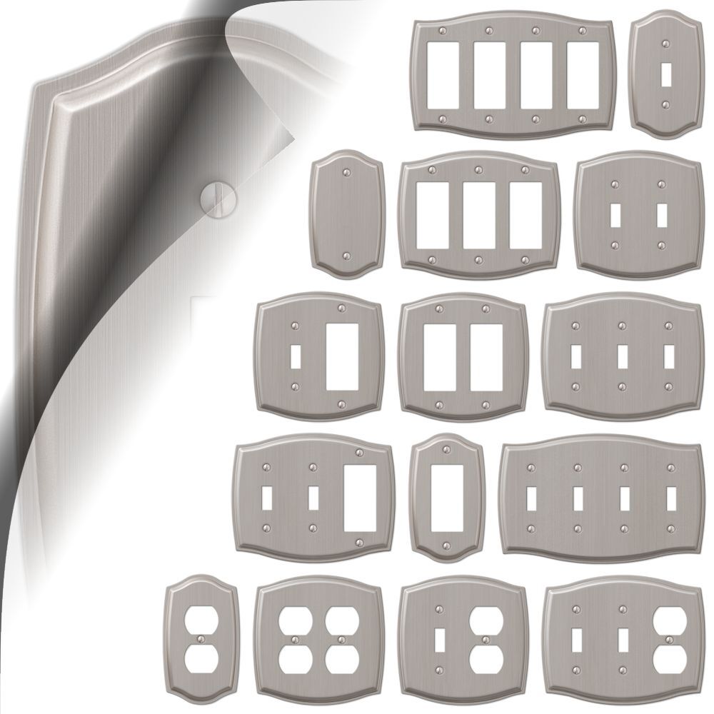 Sonoma Brushed Nickel Switch Plate Outlet Cover Toggle Rocker Duplex Wallplate