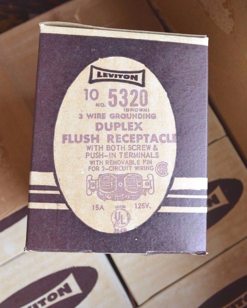 10-PK Leviton BROWN Duplex Receptacle Outlet 15A NEMA 5-15R 125V NOS NEW 5320